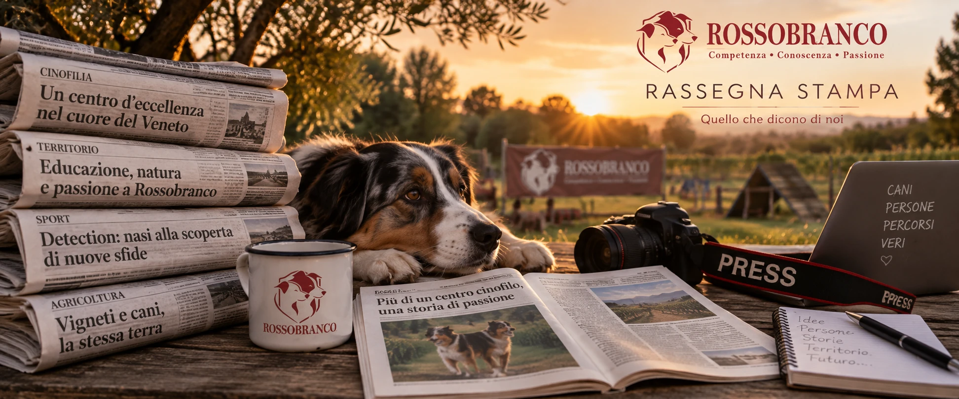 Rossobranco tra cani, vigneto e natura