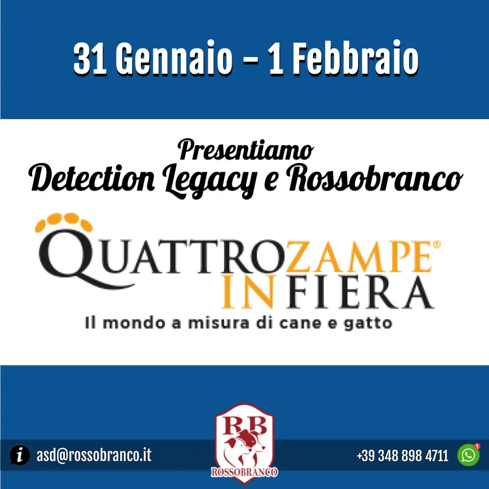 Presentiamo la Detection a 4 Zampe in Fiera