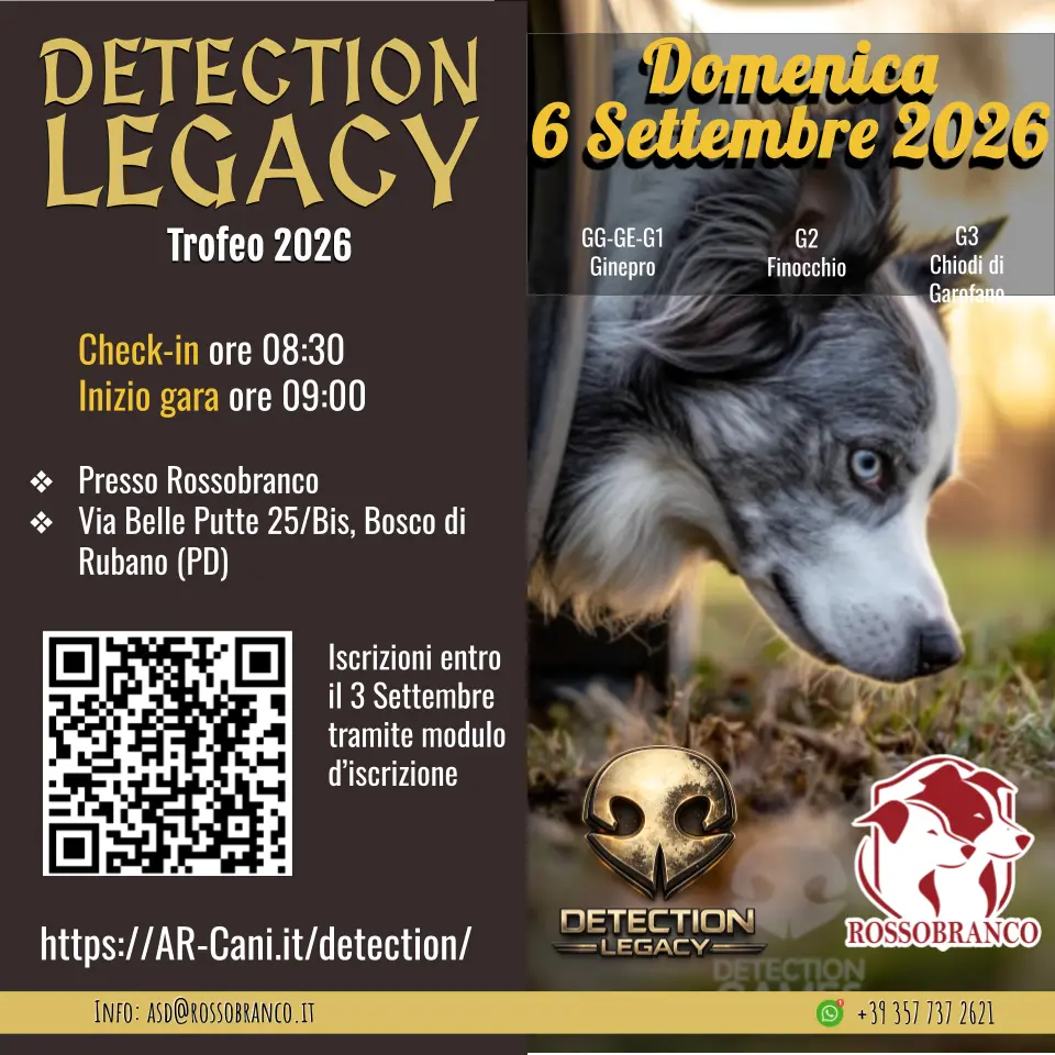 Gara Detection Legacy di domenica 6 settembre